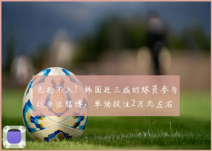 无孔不入！韩国近三成的球员参与过非法赌博，单场投注2万元左右